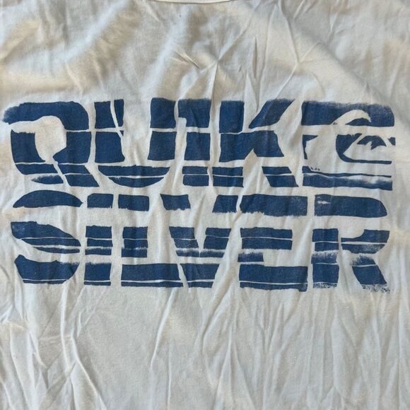 Mens 1990s Y2K Vintage White Sleeveless Grunge Quicksilver Tee Shirt T-shirt - Picture 4 of 7